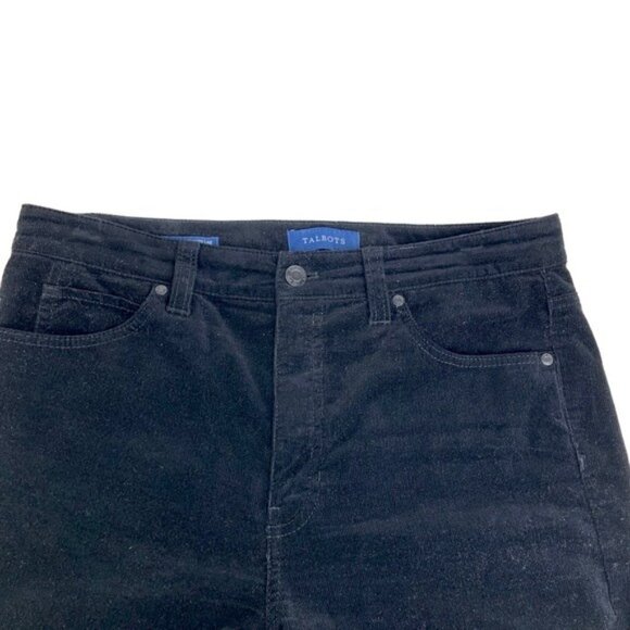 Talbots Black Corduroy High Waisted Straight Leg Pants - Picture 3 of 6